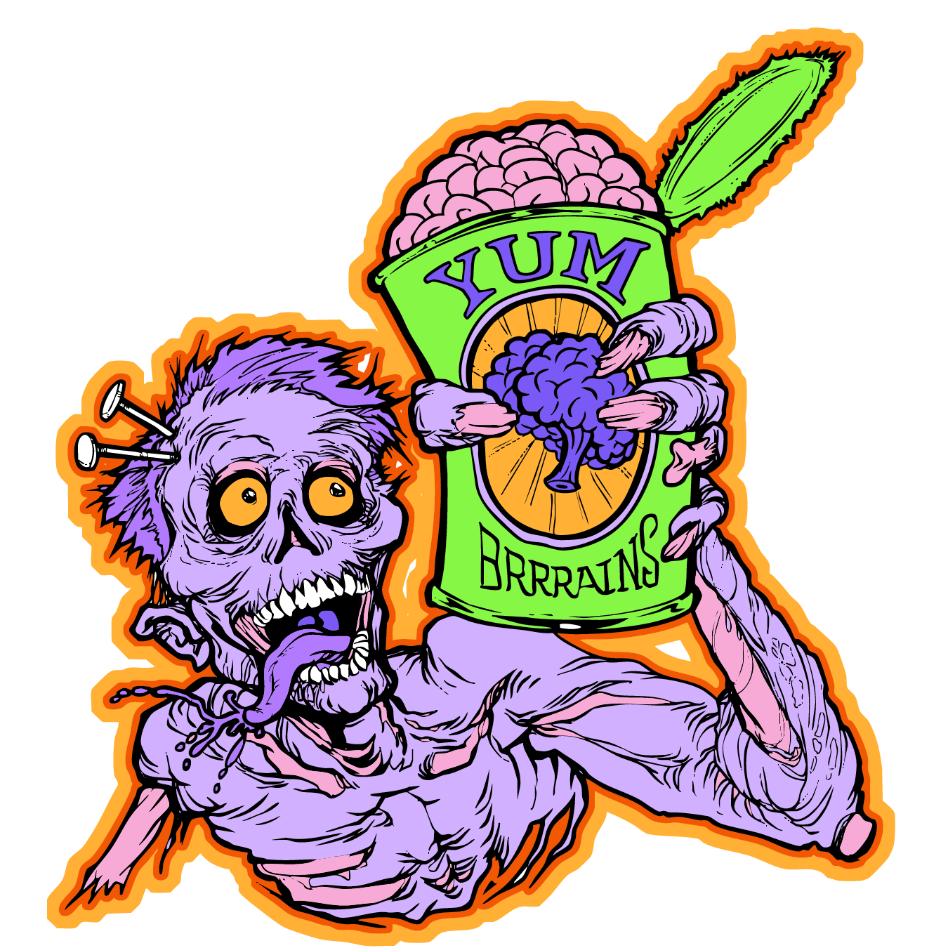 Zombie holding a can of brrrains